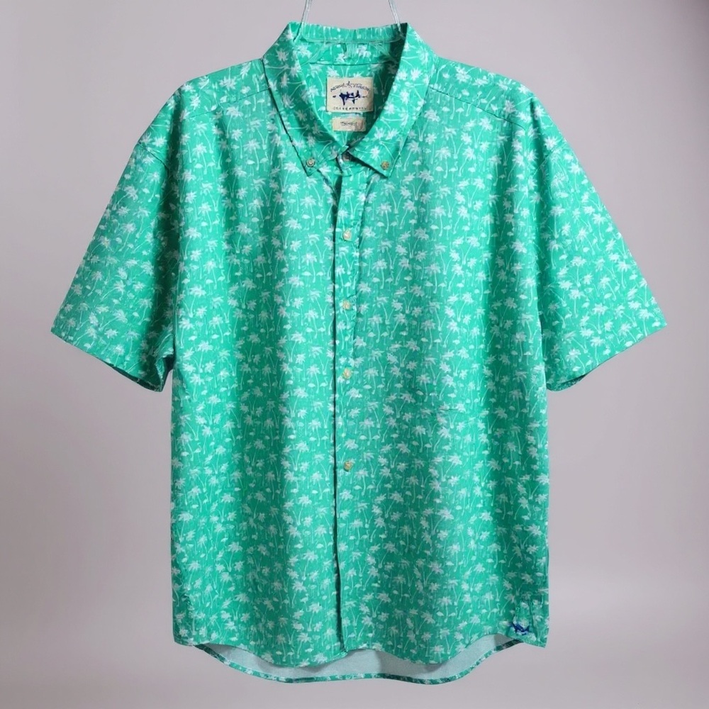 Coastal‎ Cotton Men’s Short Sleeve Palm Tree Print Shirt XXL